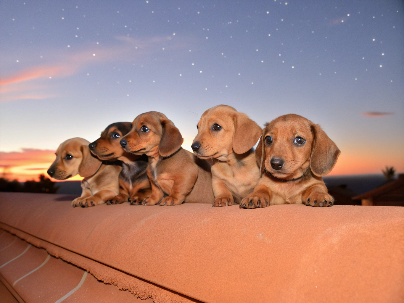 Jonge rashondpuppy's op stenen treden